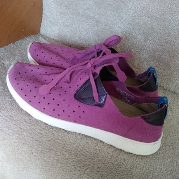 Walrus Dixie Micro Fiber Suede Look Perforated Lace Up Sneakers 6 Purple - Picture 7 of 16